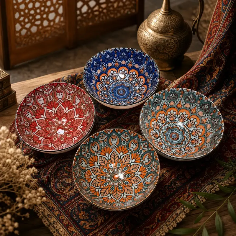ست چهار عددی پیاله سرامیکی مراکشی