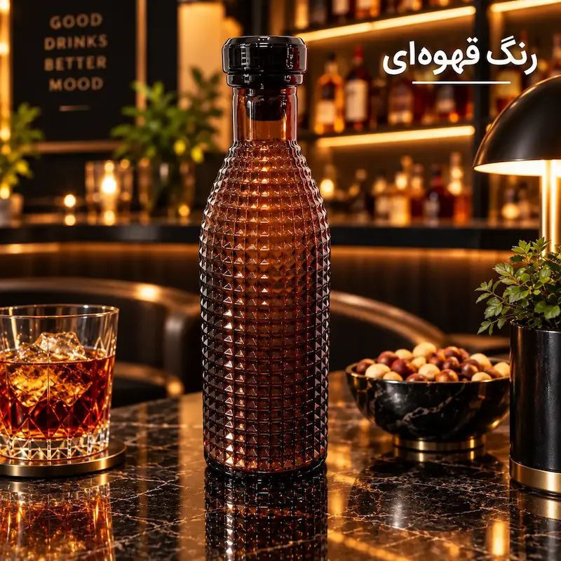 بطری درب دار طرح نقطه ای 