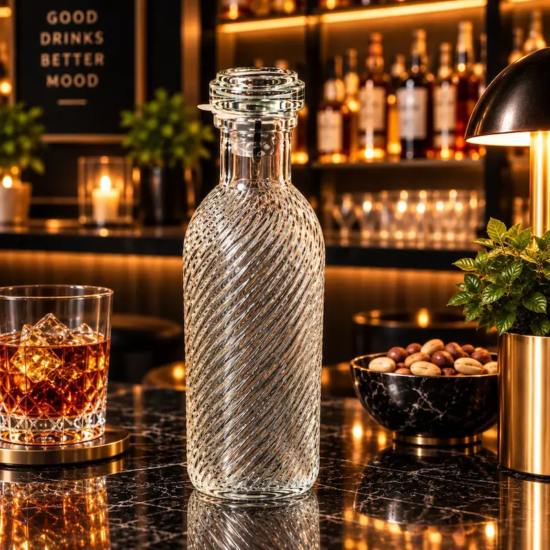 بطری شیاردار درب دار 