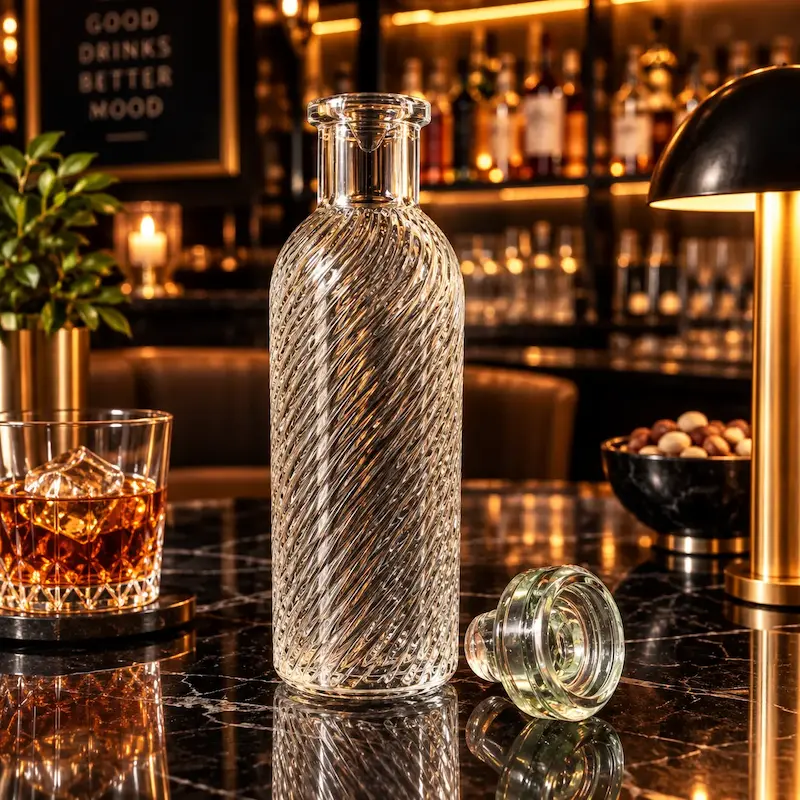 بطری شیاردار درب دار 