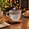 فنجان چای خوری شیاردار DELI GLASS
