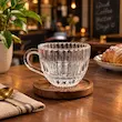 فنجان چای خوری شیاردار DELI GLASS