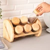 استند ادویه چوبی آوین شیشه ساده