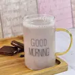 لیوان good morning دسته طلایی در 2سایز