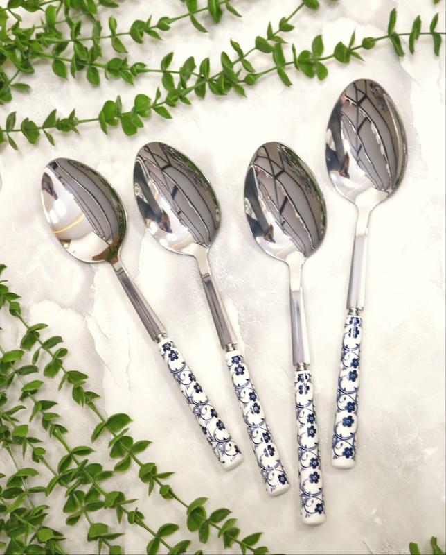 ملاقه خورشت مدل دونی هوم طرح گل آبی / s73
