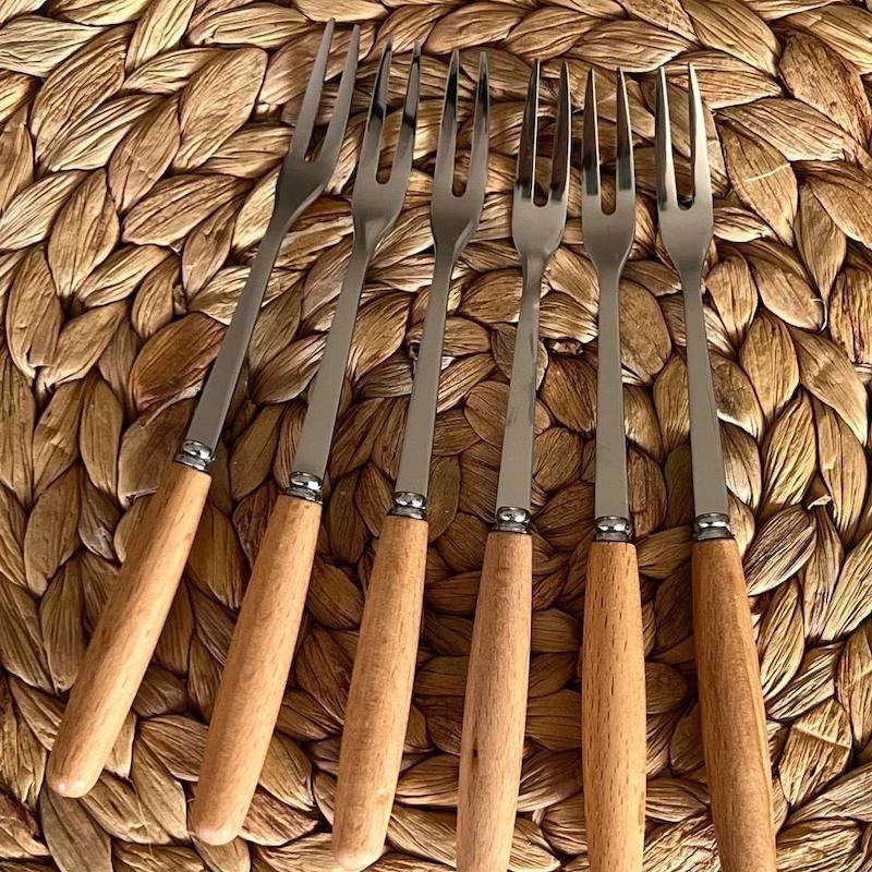 زیتون خوری ۶ عددی دسته بامبو/mj3 