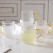 لیوان الماسی دسته عسلی 