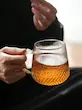 لیوان الماسی دسته عسلی 