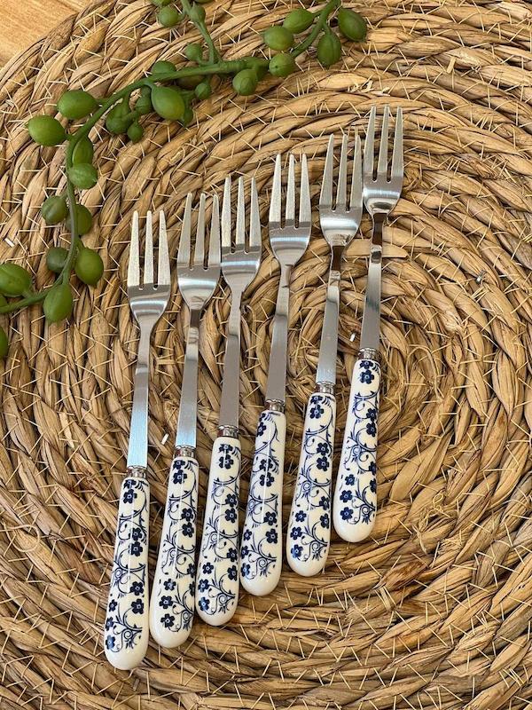 چنگال اردو خوری طرح دنی هوم گل آبی