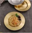بشقاب و پیش دستی استیل طلایی