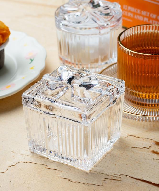 قندان بلوری طرح مربع درب پاپیون BA138/ DELI