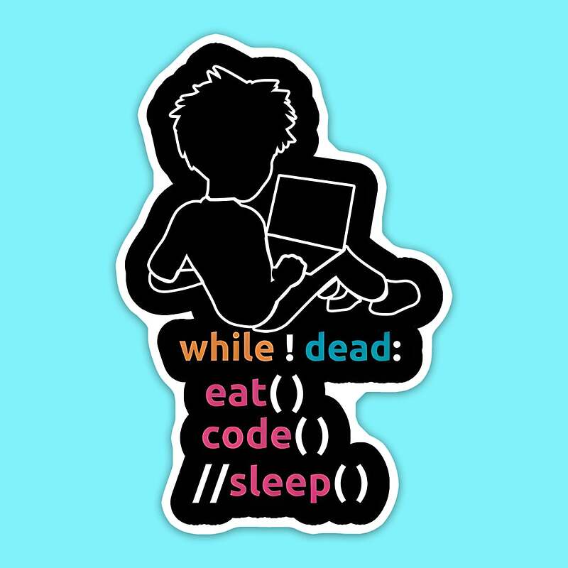 استیکر | Eat Code !Sleep