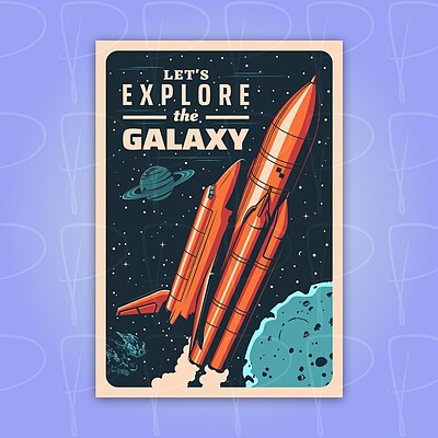 پوستر | فوتوکارت: Let's explore the galaxy