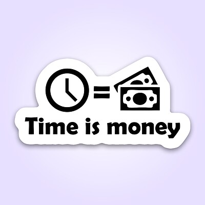 استیکر  |  time is money