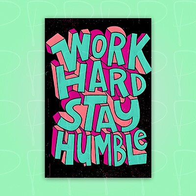 پوستر | فوتوکارت: work hard stay humble