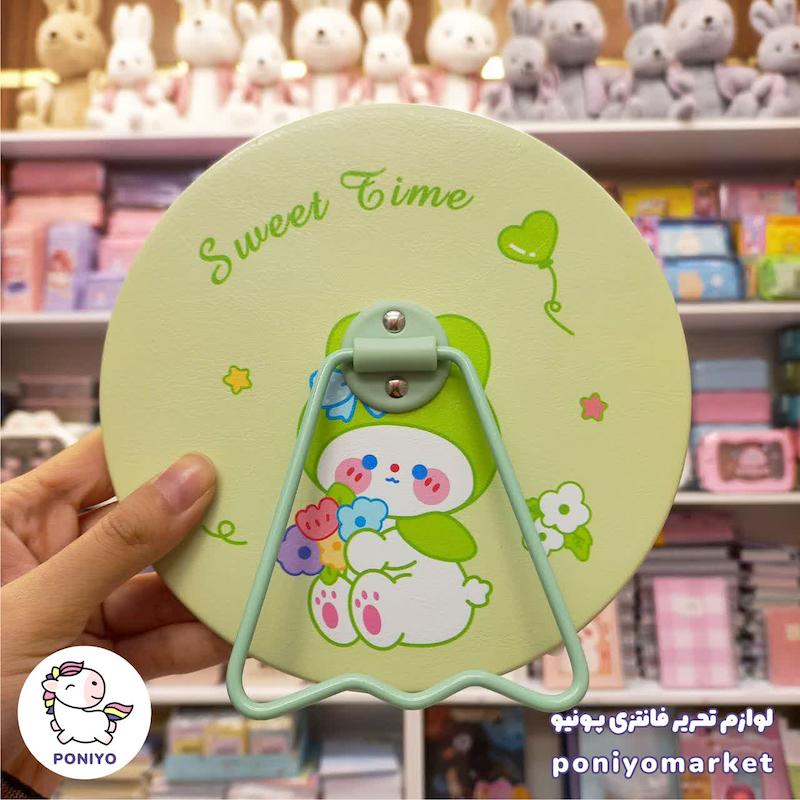 آینه رومیزی گرد ملودی سبز