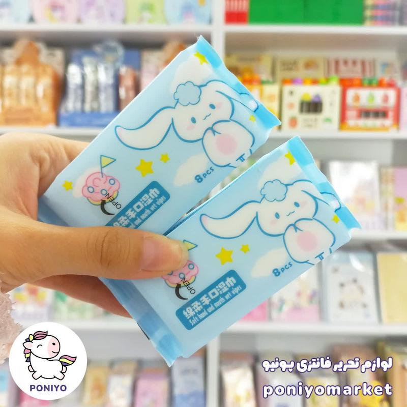 دستمال مرطوب جیبی ۸ عددی سینامورول