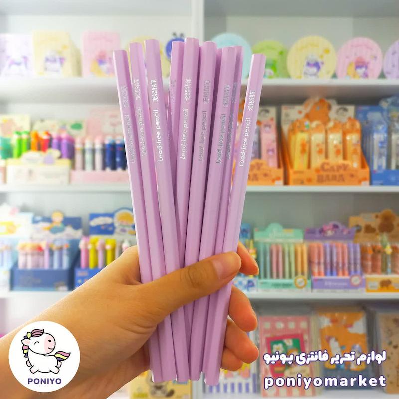 مداد قرمز بدنه پاستلی بنفش