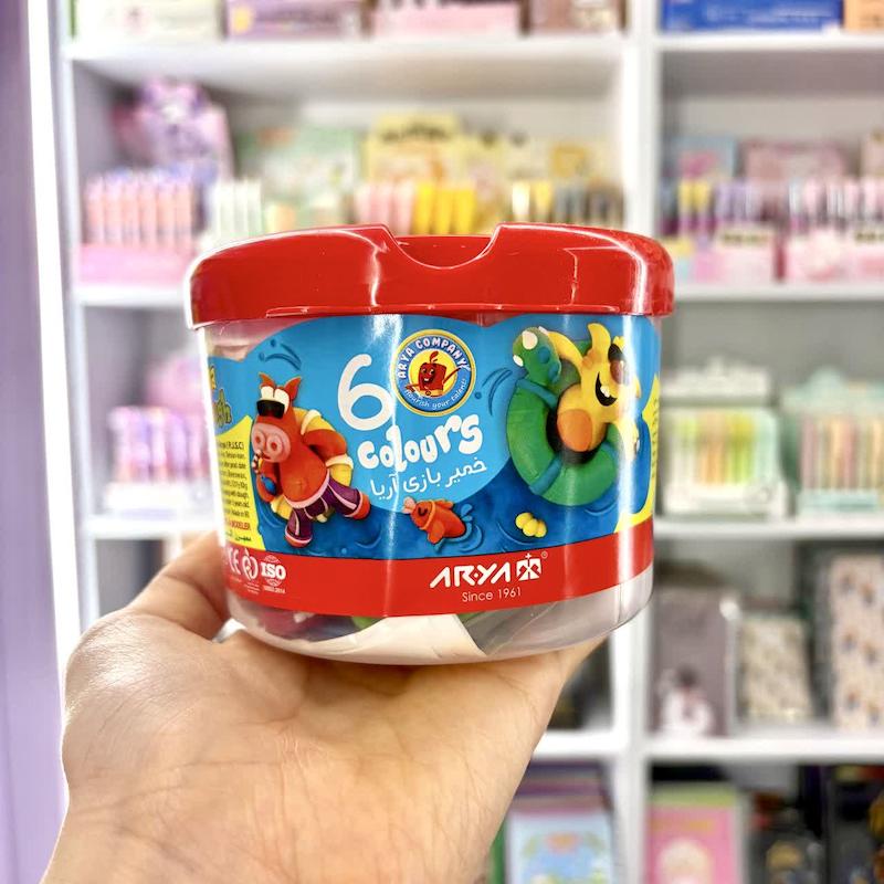 خمیر بازی آریا 6 رنگ سطلی