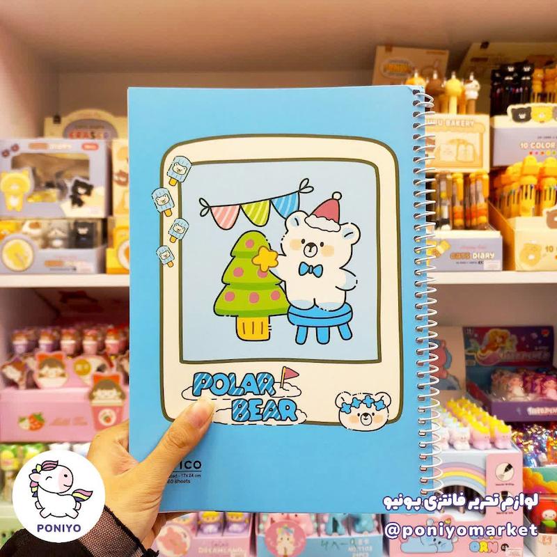 دفتر خط دار ۶۰ برگ داخل طرح دار animal طرح ۵