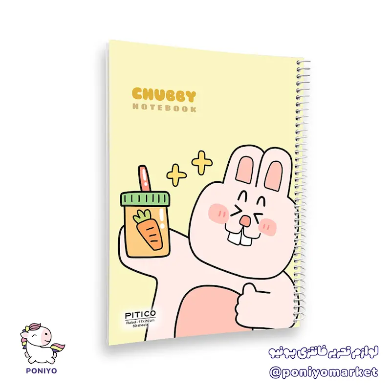 دفتر خط دار ۶۰ برگ chubby طرح ۳