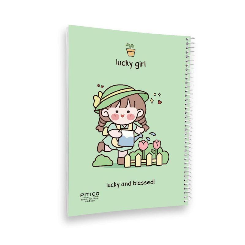 دفتر خط دار مجلد ۸۰ برگ kawaii طرح ۵