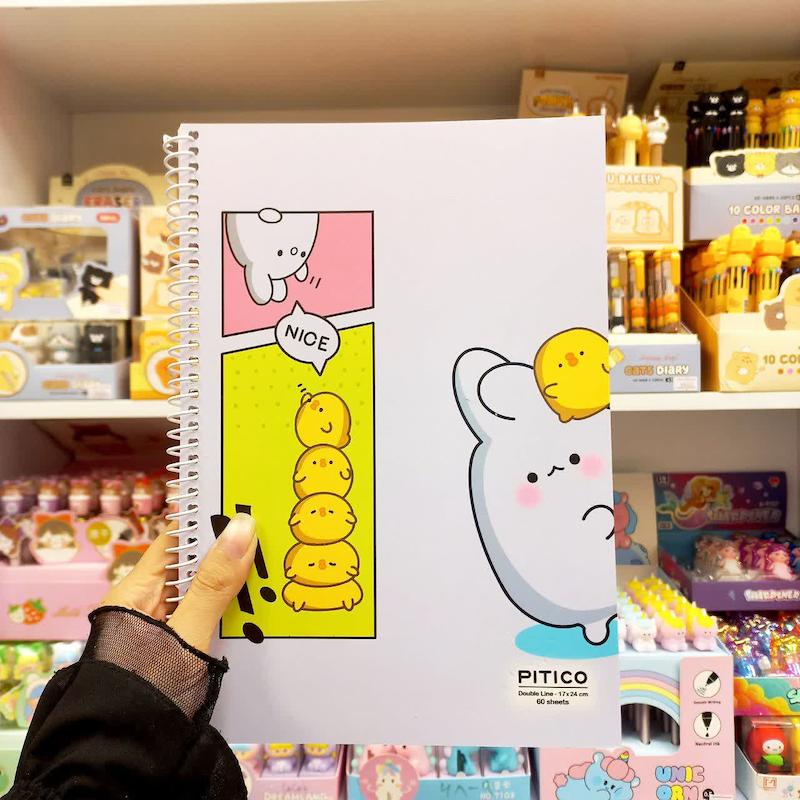 دفتر زبان دو خط ۶۰ برگ molang طرح ۴