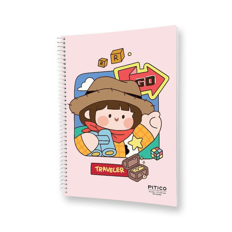 دفتر زبان چهار خط ۶۰ برگ character طرح ۲