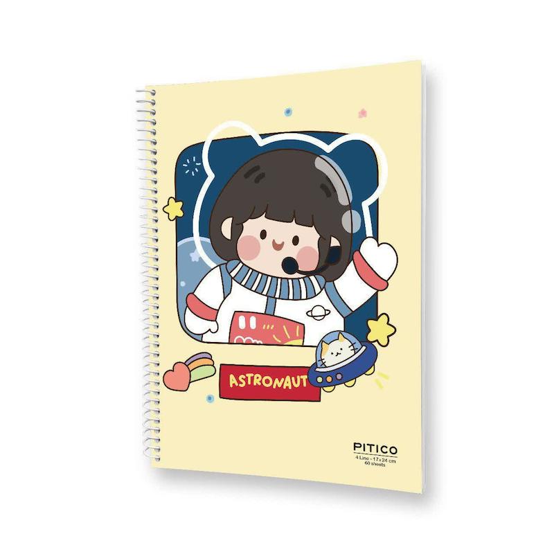 دفتر زبان چهار خط ۶۰ برگ character طرح ۳
