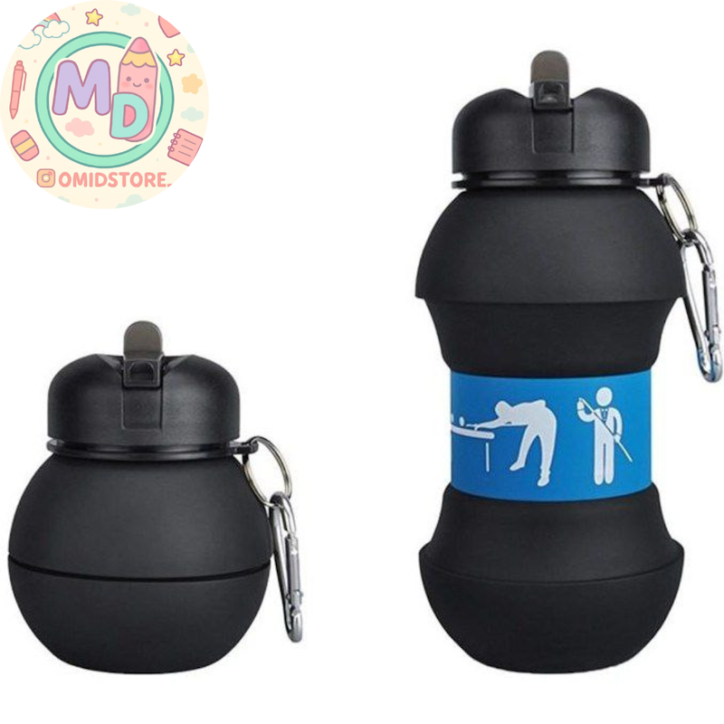 قمقمه سیلیکونی تاشو توپ(شار بیلیارد 8)  اسکول فنس