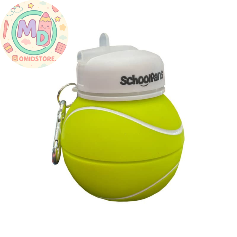 قمقمه سیلیکونی تاشو توپ تنیس زرد اسکول فنس