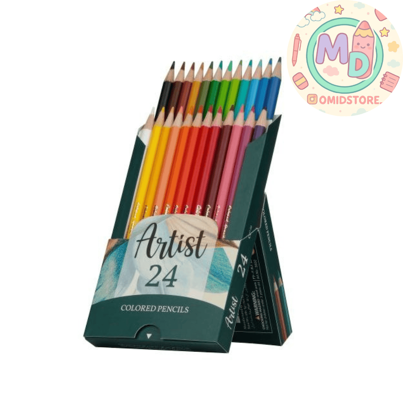 مداد رنگی ۲۴ رنگ آرتیست جعبه مقوایی آریا