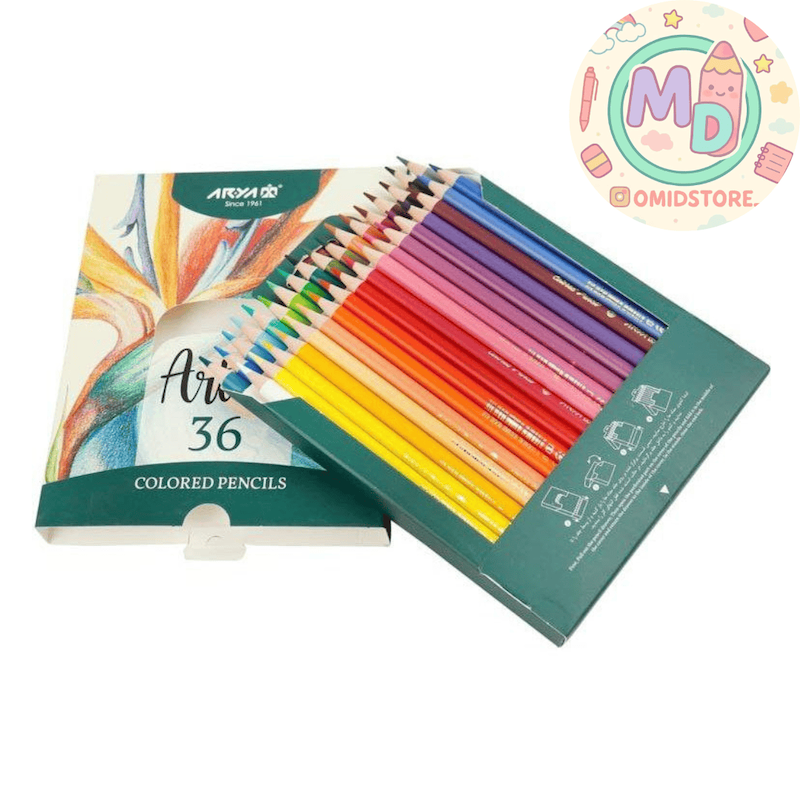 مداد رنگی ۳۶ رنگ آرتیست جعبه مقوایی آریا