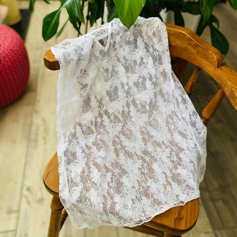 لباس خواب تمام تور سفید 