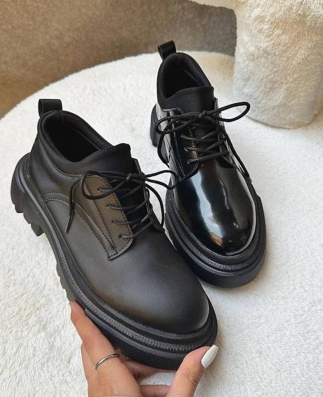 کالج بندی زنانه لژدار مدل آکسفورد | زیره سبک PU | پنج سانت کد ۹۳۴۵