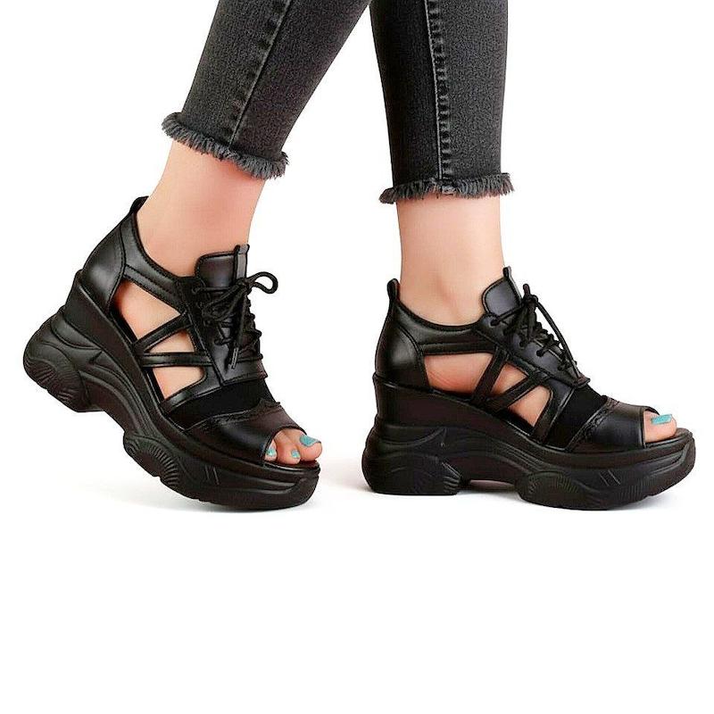 صندل لژدار بندی زنانه | لژ ۷ سانتی طبی | کد ۹۲۱۹