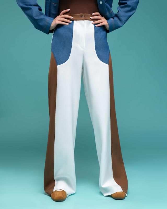 شلوار « نوار قهوه ای _جین » 🟫