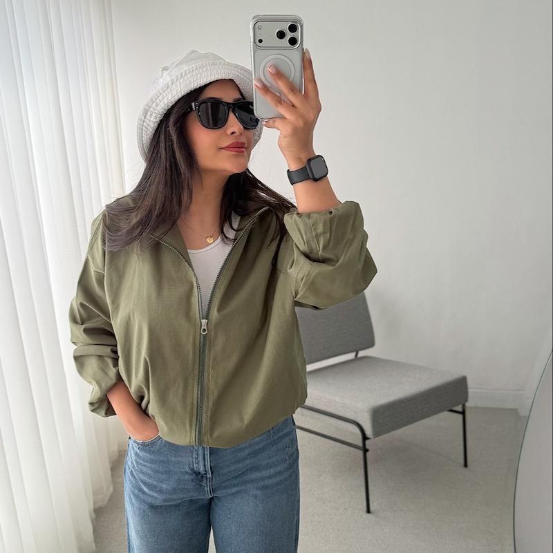 بامبر جکت کتان 