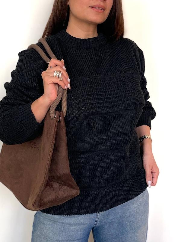 بلوز بافت فندقی یقه گرد