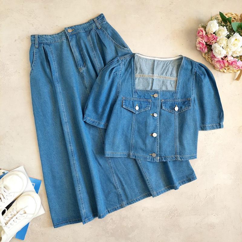 ست کت‌دامن جین سیلوا کد ۶۷۴