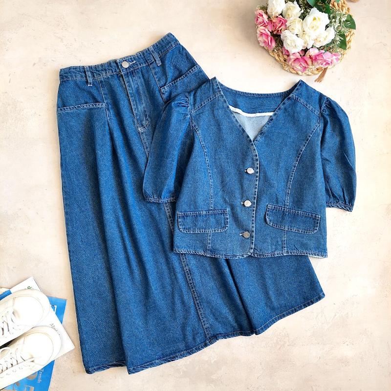 ست کت‌دامن جین رستا کد ۶۷۵