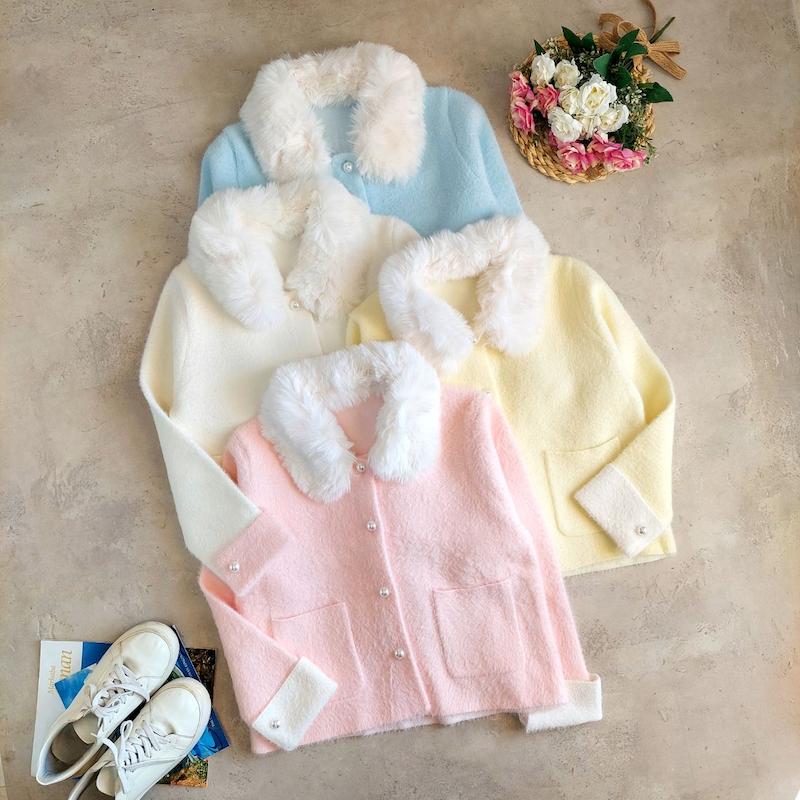 کت یقه خز ماهک کد ۷۲۴