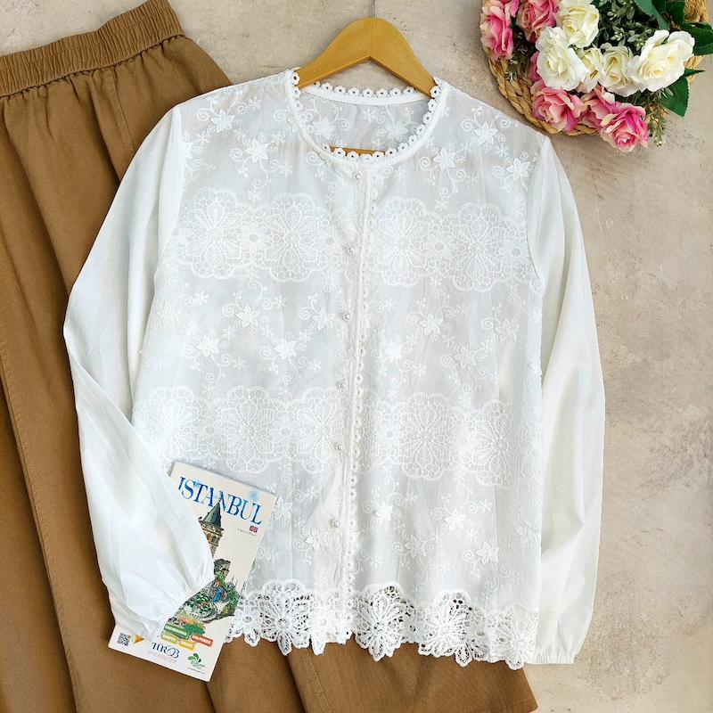 شومیز خامه‌دوزی مروارید کد ۷۸۱