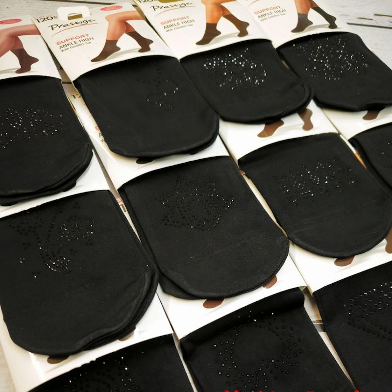 جوراب مچی ساپورتی نگین دار مشکی کد 9614