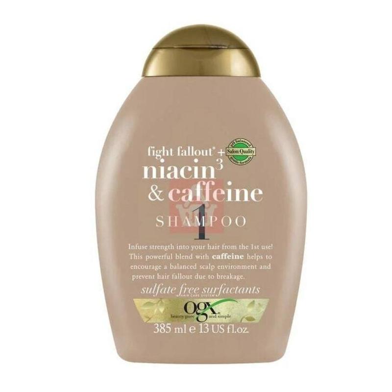 شامپو ضد ریزش نیاسین و کافئین او جی ایکس OGXFight Fallout Niacin & Caffeine Shampo