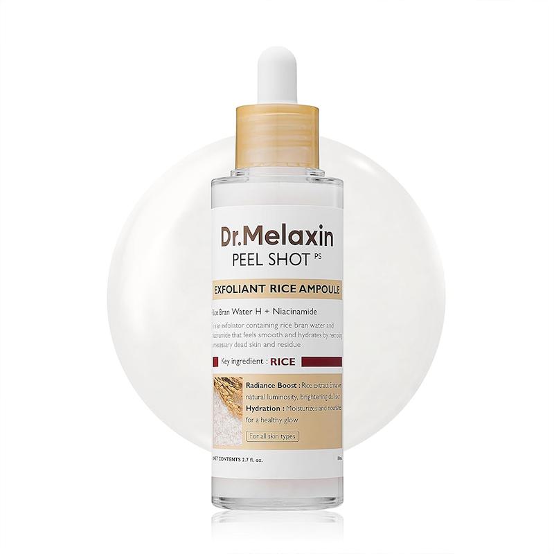 آمپول پیل شات برنج دکتر ملاکسین لایه بردار و روشن کننده پوست  Dr.Melaxin Peel Shot Glow White Rice Peeling Ampoule