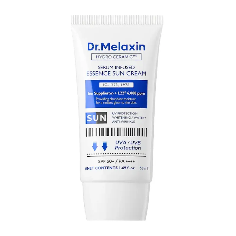 کرم ضدآفتاب آبرسان هیدرو سرامیک سرم اینفیوزد اسنس دکتر ملاکسین  Dr.Melaxin Hydro Ceramic Serum Infused Essence Sun Cream