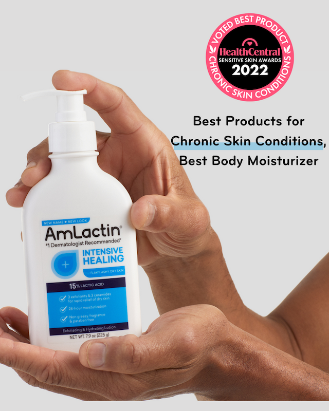 لوسیون بدن ترمیم کننده سریع آملاکتین برای پوست خشک لایه بردار و مرطوب کننده  Amlactin Intensive Healing Restoring Lotion