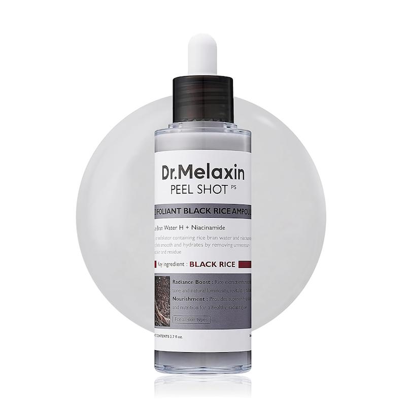 سرم پیل شات برنج سیاه لایه بردار و روشن کننده دکتر ملاکسین  Dr.Melaxin Peel Shot Glow Black Rice Peeling Ampoule