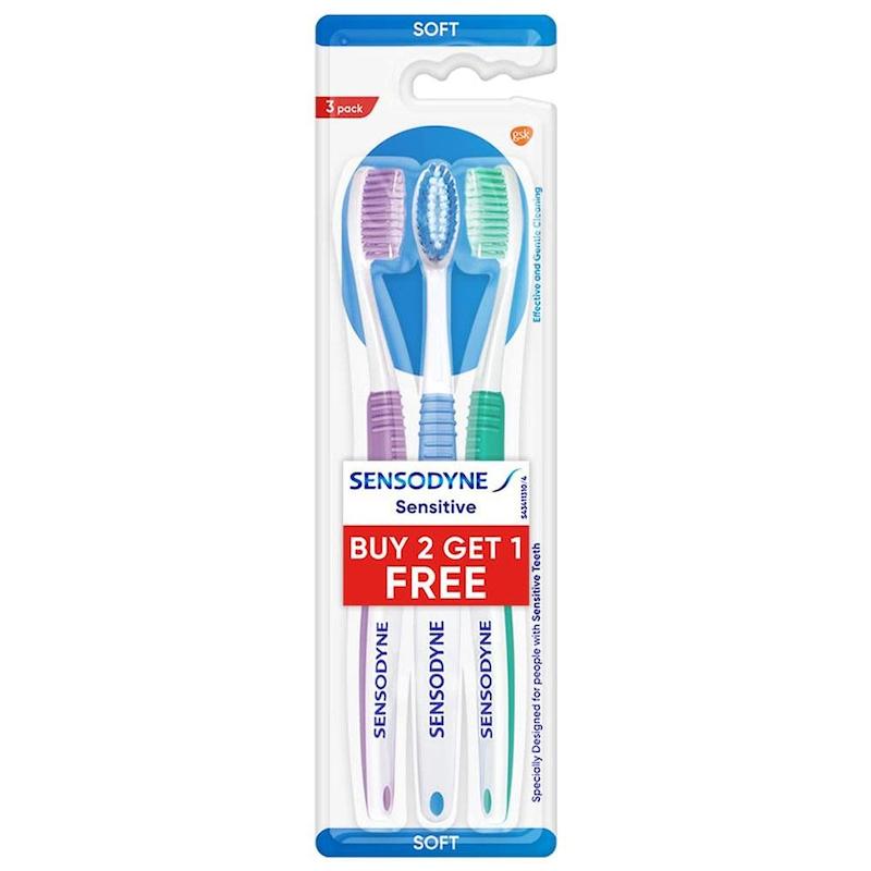 پک مسواک نرم مناسب دندان‌های حساس سنسوداین 3 عددی Sensodyne Sensitive Soft Toothbrush 3 Pack